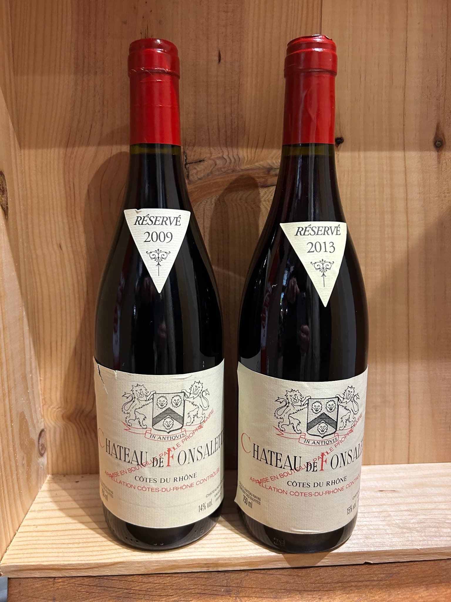 2 x Château de Fonsalette, Côtes du Rhône, Rouge, 2009/2013