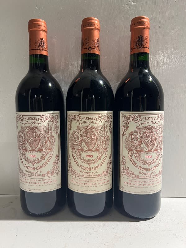 3 x Au Baron, château Pichon Longueville, Pauillac, 1993
