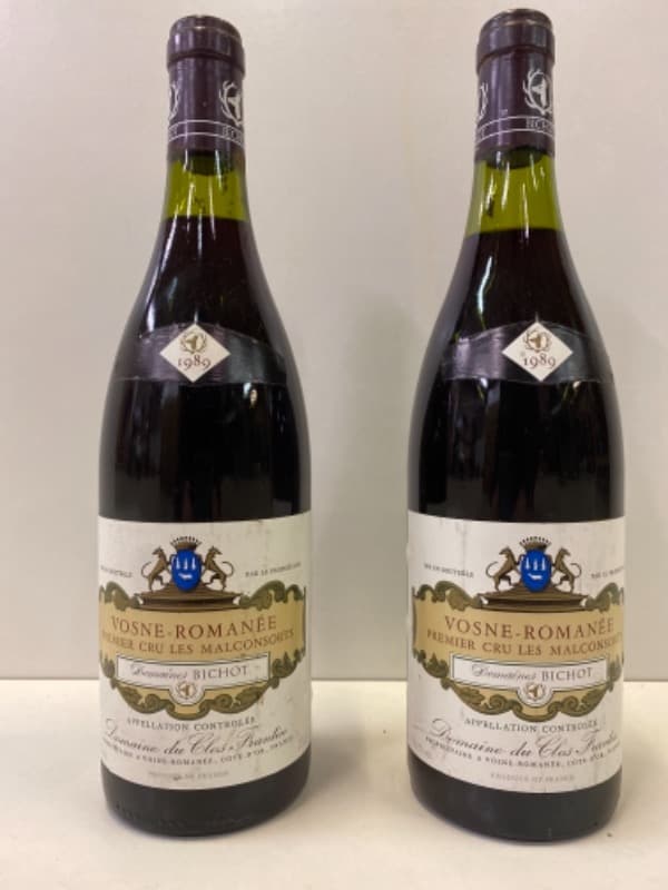 2 x Vosne-Romanée, Premier cru les malconsorts, Bichot, 1989