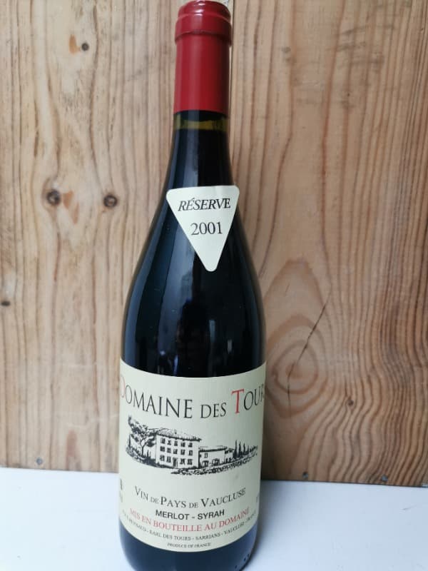 Vin de Pays du Vaucluse, Merlot - Syrah, Domaine des Tours, 2001