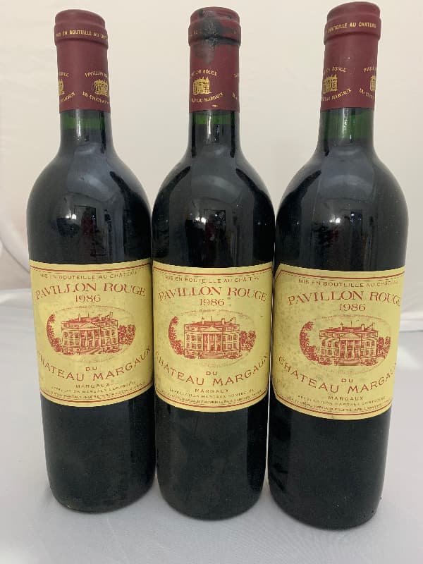 3 x Pavillon rouge, Château Margaux, Margaux, 1986