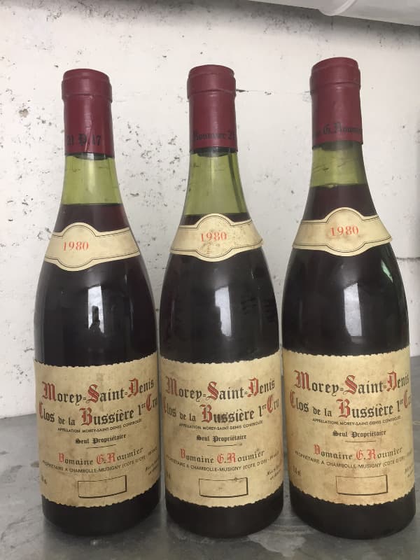 3 x Morey-Saint-Denis, Clos de la Bussière 1er Cru, Domaine G. Roumier, 1980