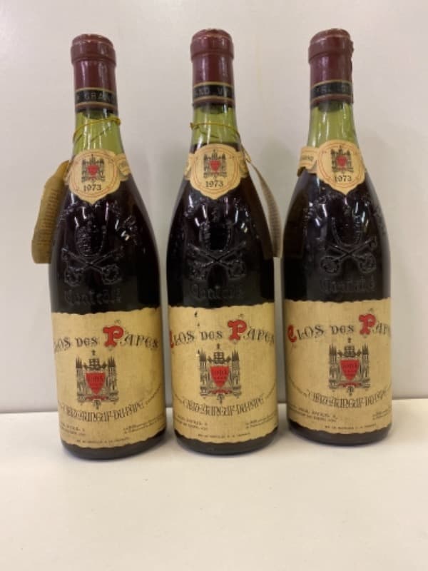 3 x Châteauneuf-du-Pape, Clos des Papes, 1973