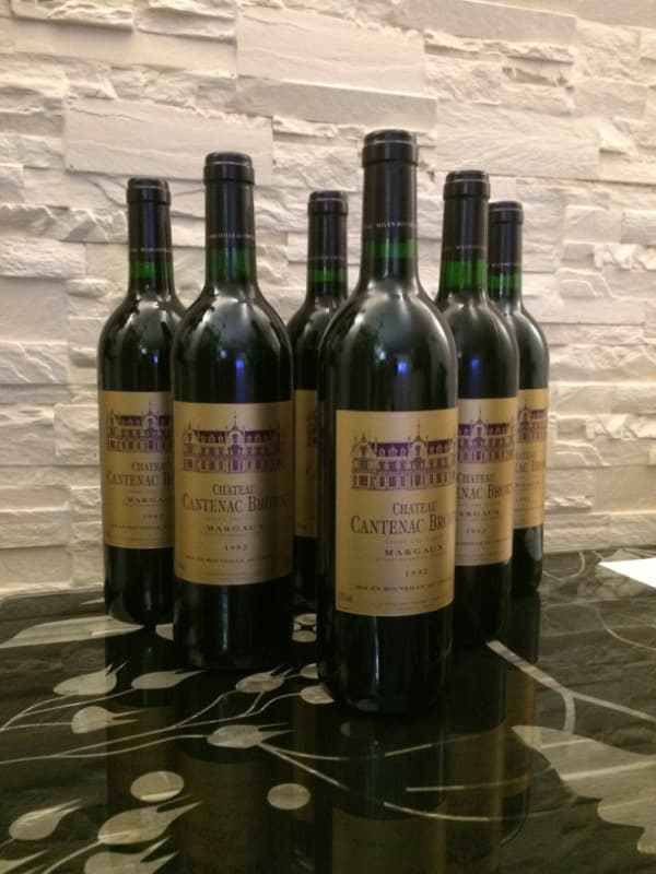 6 x chateau cantenac brown, Margaux, 1992