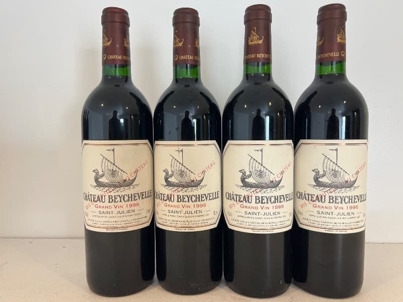 4 x château Beychevelle, Saint-Julien, 1996