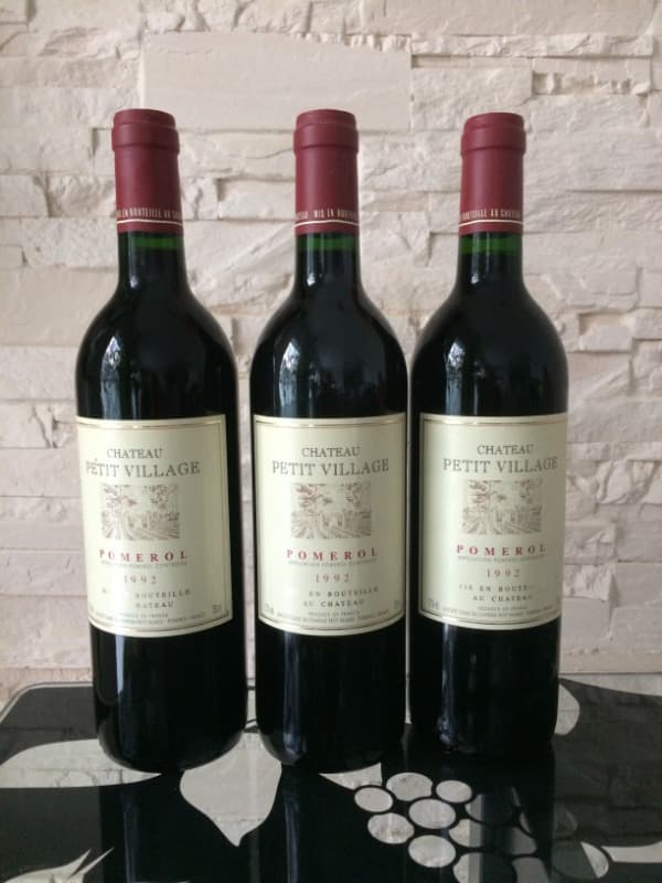 3 x Château Petit Village, Pomerol, 1992