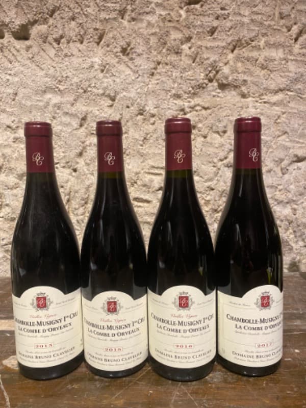 4 x Chambolle-Musigny, 1er Cru La Combe d’Orveaux, Domaine Bruno Clavelier, 2013/2015/2016/2017