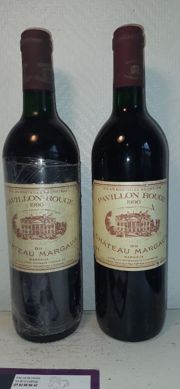 2 x Pavillon Rouge, château Margaux, Margaux, 1990