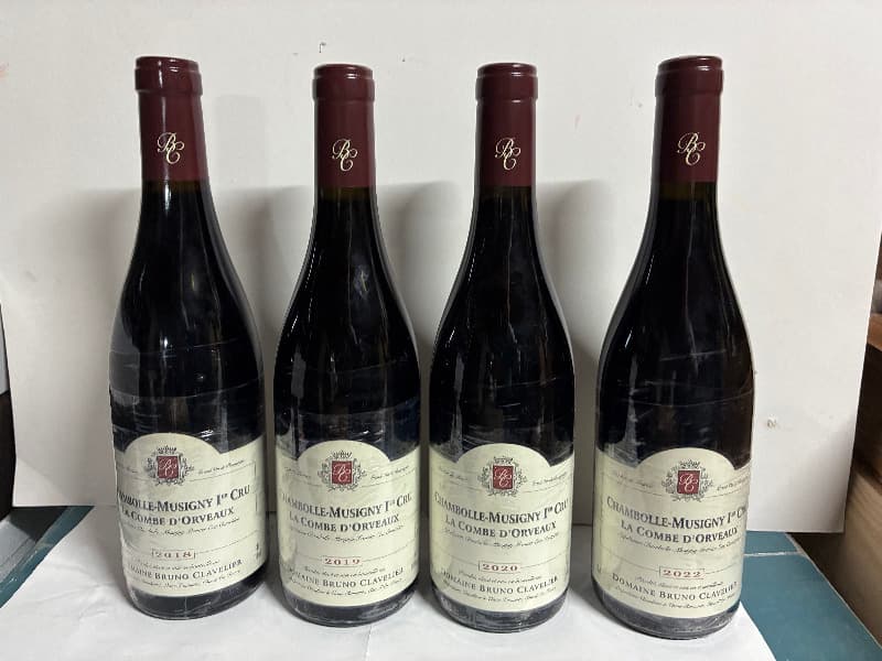 4 x Chambolle-Musigny, La Combe d'Orveaux, Bruno Clavelier, 2018/2019/2020/2022