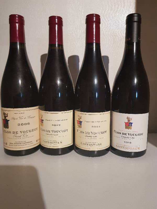 4 x Clos de Vougeot, Grand Cru 2006/2012/2014/2016, CASTAGNIER