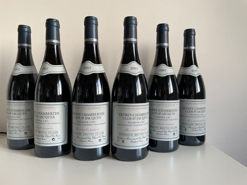 6 x Gevrey-Chambertin, 1er cru Clos Saint Jacques, Bruno Clair, 2007