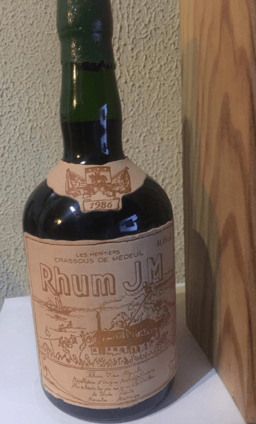 Les Héritiers Crassous de Médeuil, Rhum J.M, 1986
