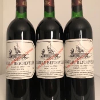 3 x Château Beychevelle, Saint-Julien, 1986