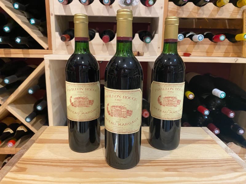 3 x Pavillon Rouge, Château Margaux, Margaux, 1982