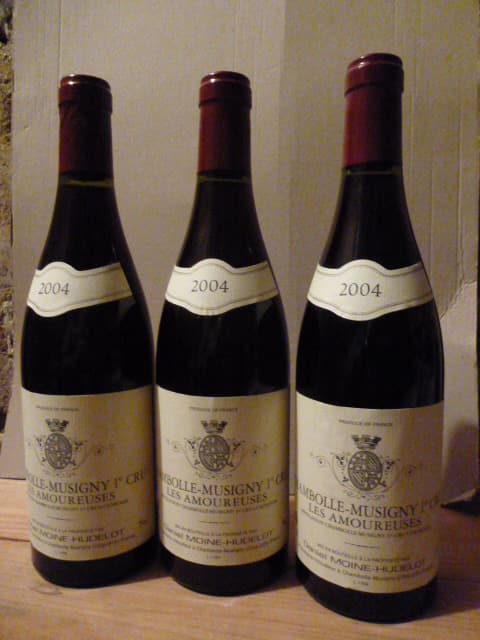 3 x Chambolle-Musigny, Les Amoureuses 1er Cru, Moine-Hudelot, 2004
