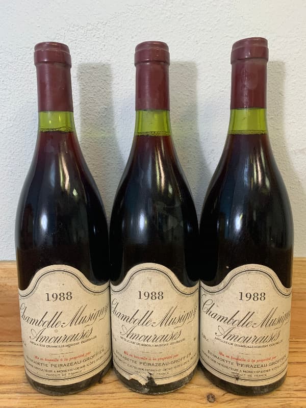 3 x Chambolle-Musigny, Amoureuses, Domaine Bernadette Peirazeau-Groffier, 1988