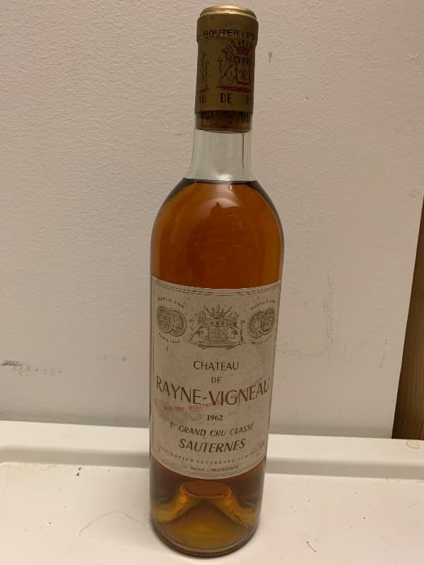 Château Rayne-Vigneau, Sauternes, 1962