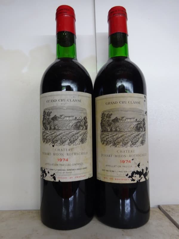 2 x Grand Cru Classé, Duhart Milon Rothschild, Pauillac, 1974