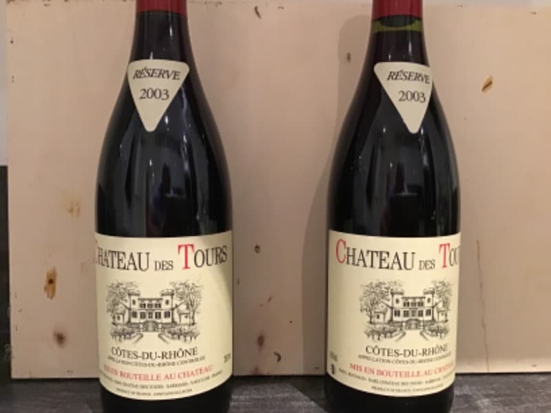 2 x Côtes-du-Rhône, Château des Tours, 2003