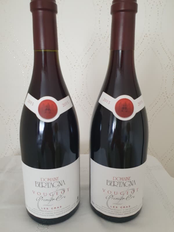 2 x Vougeot, 1er Cru - les Cras, Domaine Bertagna, 2015