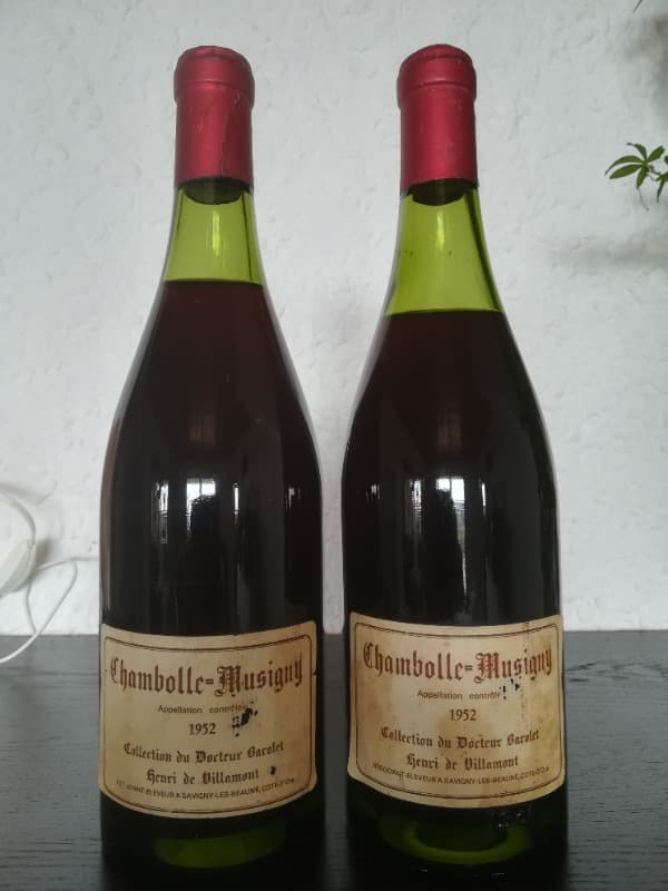 2 x Chambolle-Musigny, Collection du docteur Barolet, Henri de Villamont, 1952