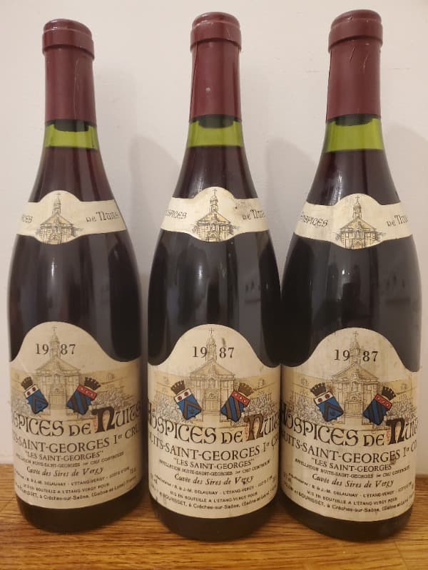 3 x Nuits-Saint-Georges, 1er cru "les saint-georges", Hospices de Nuits - cuvée des Sires de Vergy, 1987