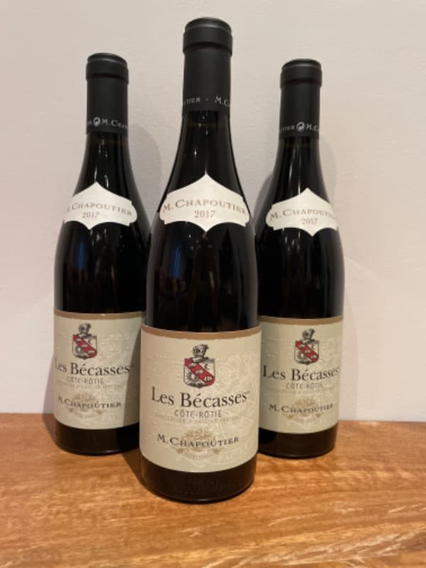 3 x Côte-Rôtie, Les Bécasses, Chapoutier, 2017