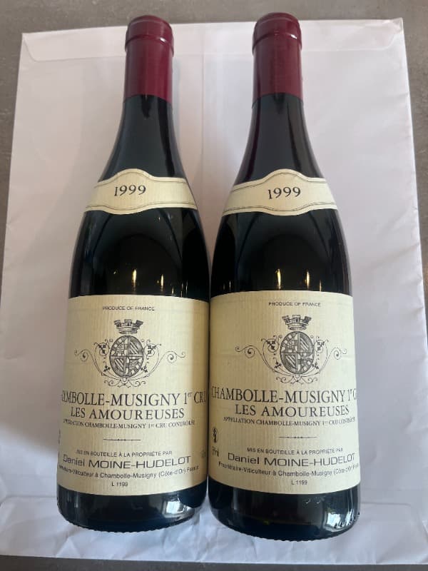 2 x Chambolle-Musigny, 1er cru Les Amoureuses, Domaine Daniel Moine-Hudelot, 1999