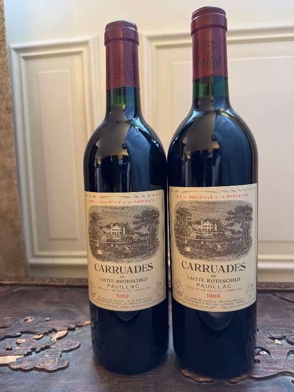 2 x Carruades, château Lafite Rothschild, Pauillac, 1989
