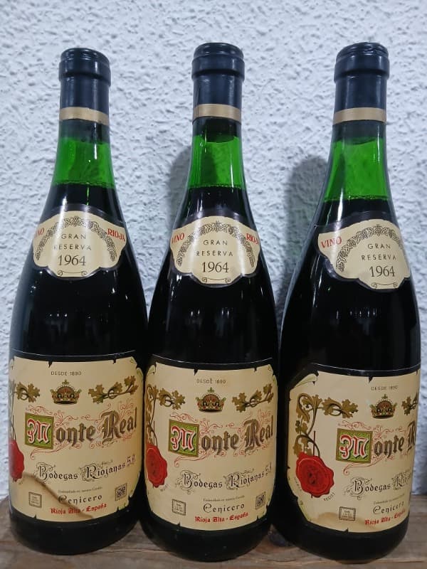 3 x Gran Reserva 1964, Monte Real 1964 Gran reserva, Rioja, 1964