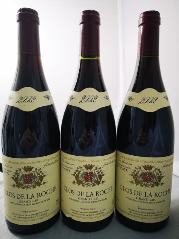 3 X Clos-de-la-Roche, Grand cru, Pierre Laforest, 2002