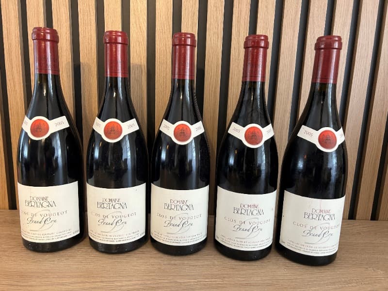 5 x Clos de Vougeot, Grand cru, Domaine Bertagna, 2005