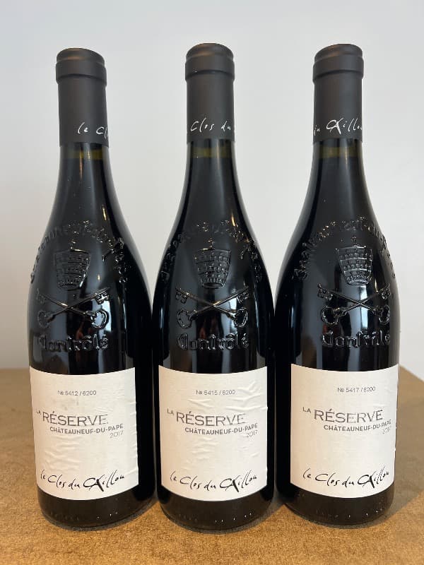 3 X Châteauneuf-du-Pape, La réserve, Le Clos du Caillou, 2017