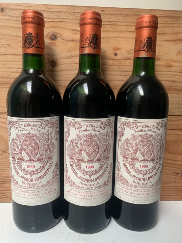 3 x Baron de Pichon -Longueville, Château Longueville, Pauillac, 1990