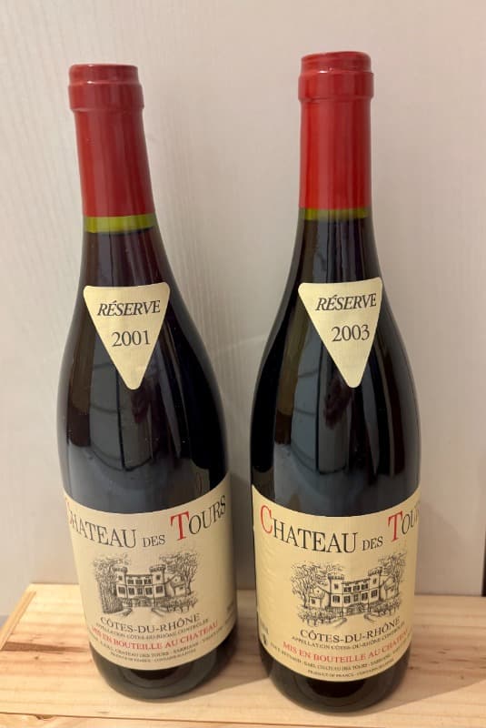 2 x Côtes-du-Rhône, château des Tours, 2001/2003