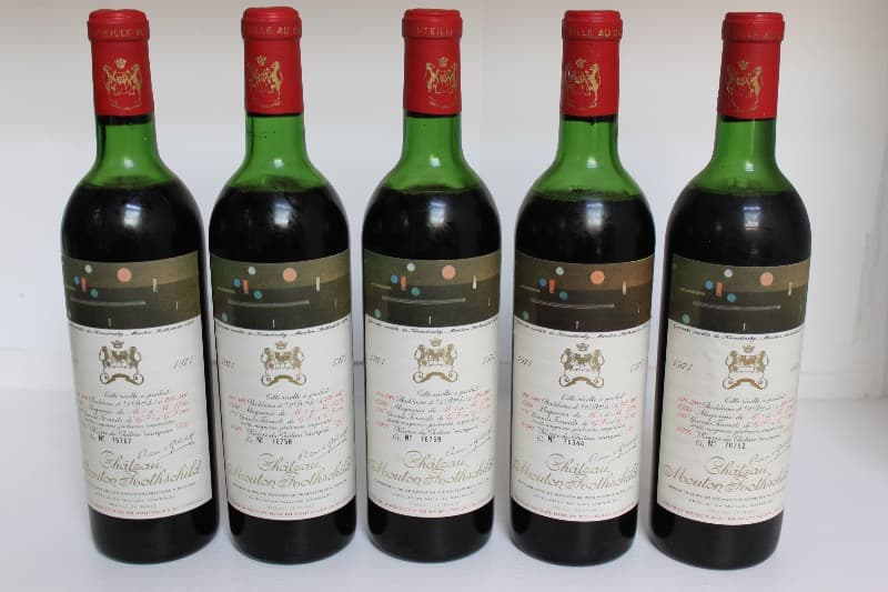 5 x CHATEAU MOUTON ROTHSCHILD, Pauillac, 1971