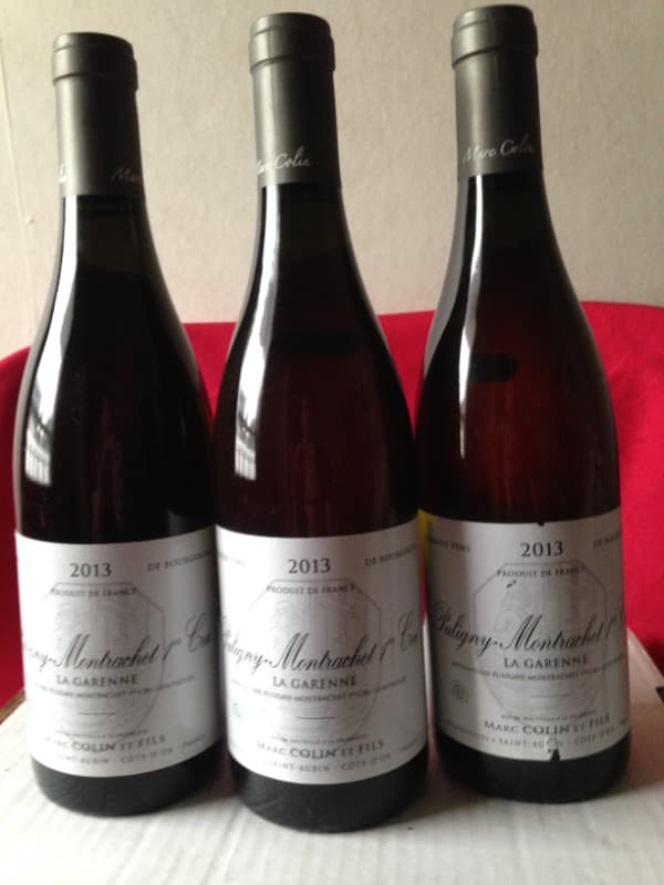 3 x Puligny-Montrachet, 1er crû La Garenne, Marc Colin, 2013