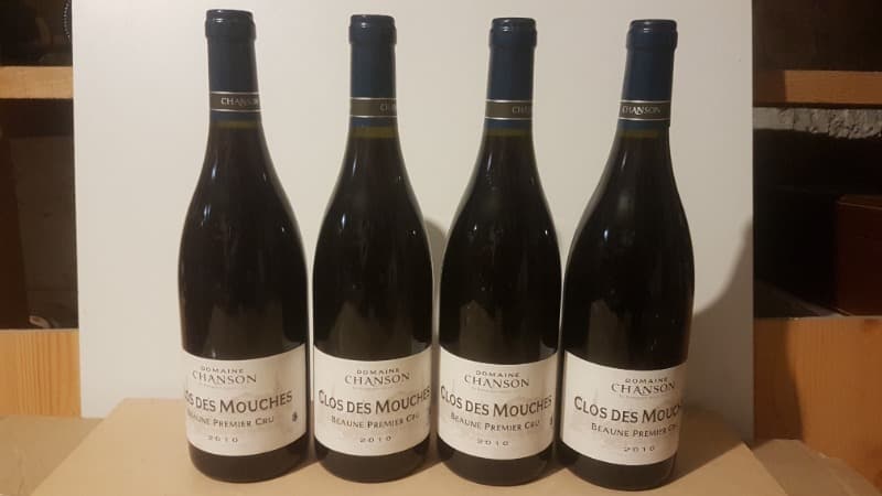 4 x Beaune, 1er cru Clos des mouches, Chanson, 2010