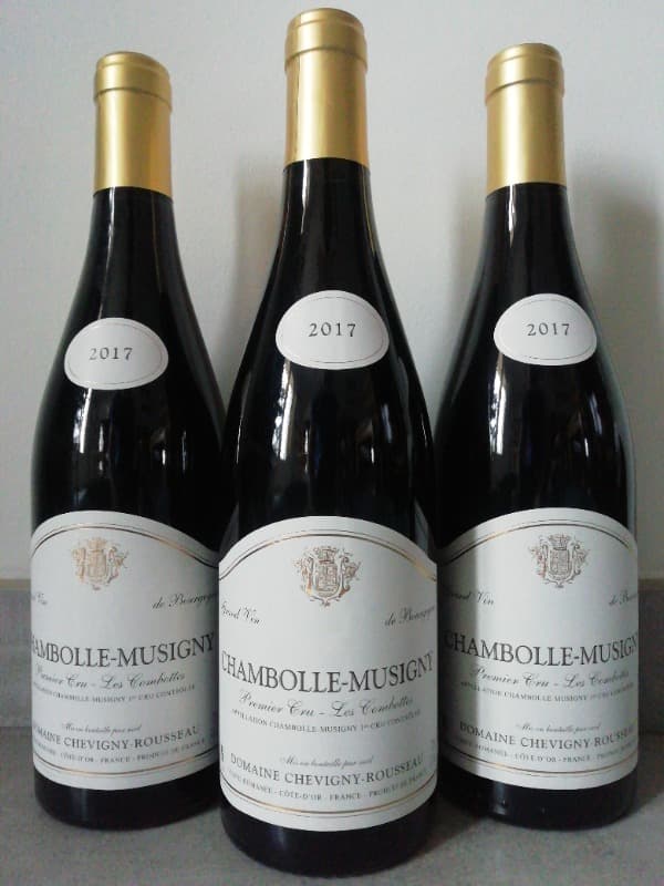 3 x Chambolle-Musigny, 1er cru Les Combottes, Chevigny Rousseau, 2017