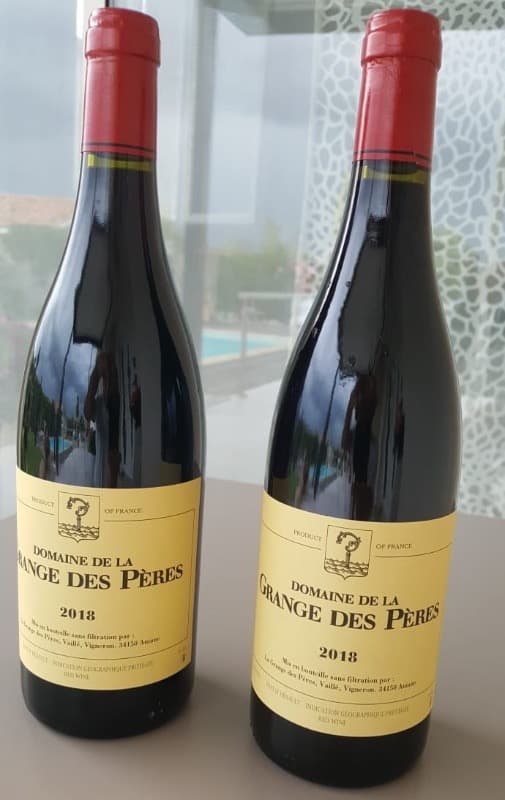 2 x La Grange des Pères, Vin de Pays de l'Hérault, 2018