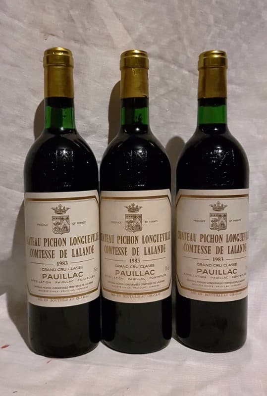 3x Comtesse de Lalande, Château Pichon Longueville, Pauillac, 1983