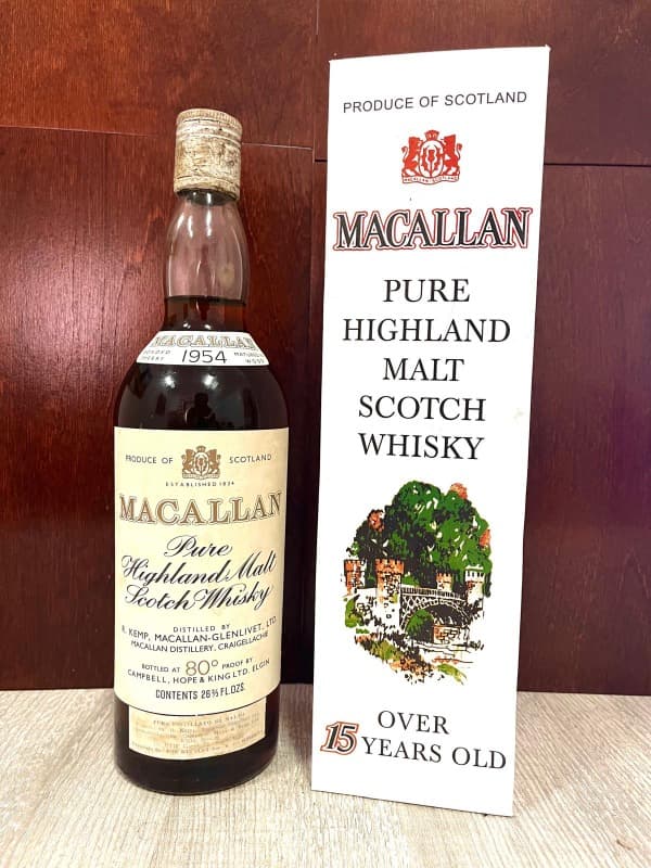 MACALLAN 1954 - OVER 15 YEARS OLD, PURE HIGHLAND MALT 80 PROOF, Whisky