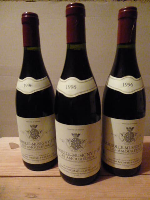 3 X Chambolle-Musigny les Amoureuses, Moine-Hudelot, 1996