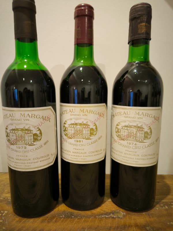 3 x Château Margaux, Margaux, 1974,1979,1981
