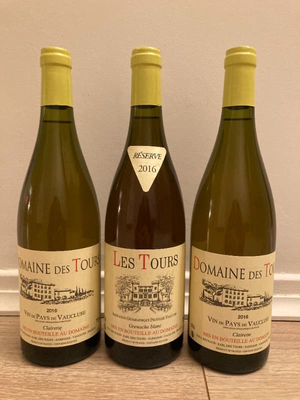 3 x Vin de Pays du Vaucluse, Domaine des Tours, 2016
