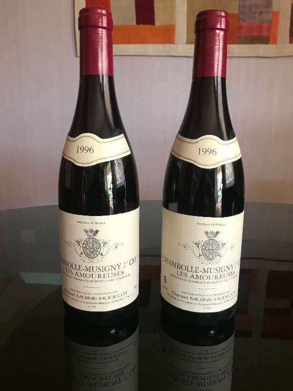 2 x Chambolle-Musigny, 1er Cru "Les Amoureuses", Moine-Hudelot, 1996
