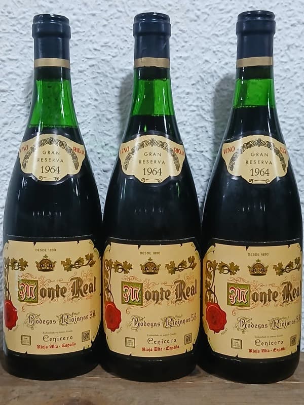 3 x Gran Reserva 1964, Monte Real 1964 Gran reserva, Rioja, 1964