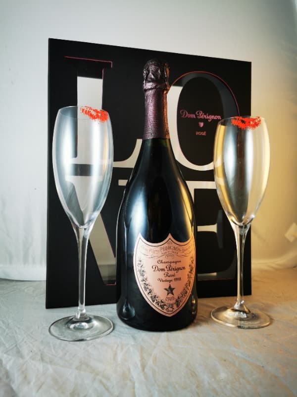 coffret Collector LOVE | Btle Dom Pérignon Rosé 1998 + 2 flûtes, Moët & Chandon, Champagne