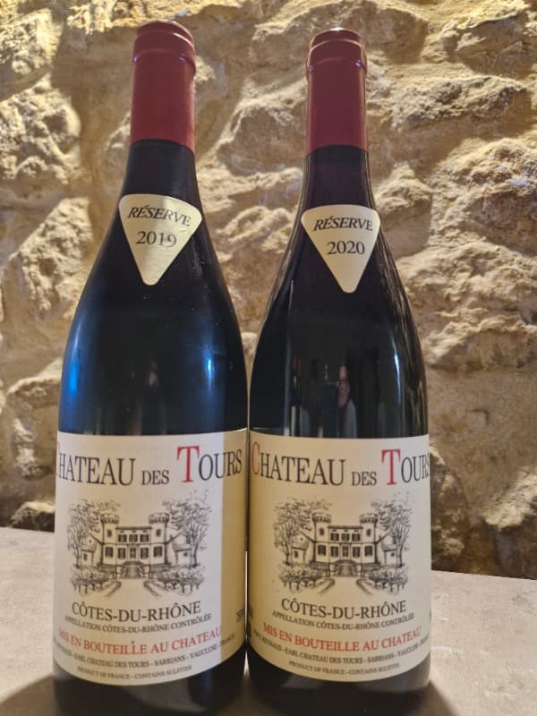 2 x Côtes-du-Rhône, Château des Tours 2019,2020