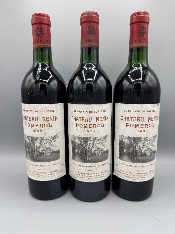 3 x Château Nenin, Pomerol, 1988
